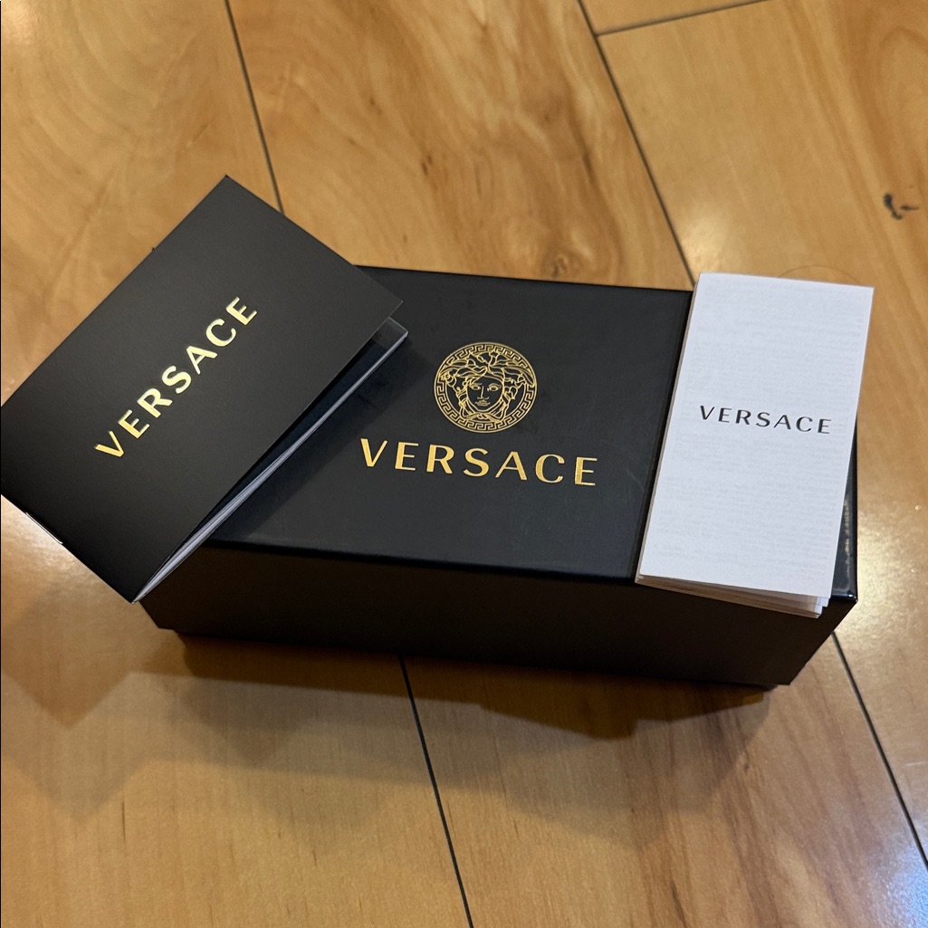 Versace Black And Gold Presentation Box With Booklets For Sunglasses